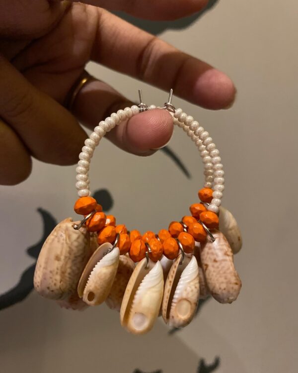 Beaded & Shell Navratri Earrings - Image 4