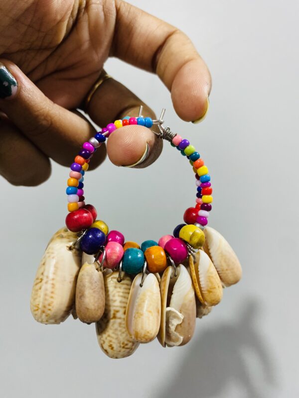 Beaded & Shell Navratri Earrings - Image 2