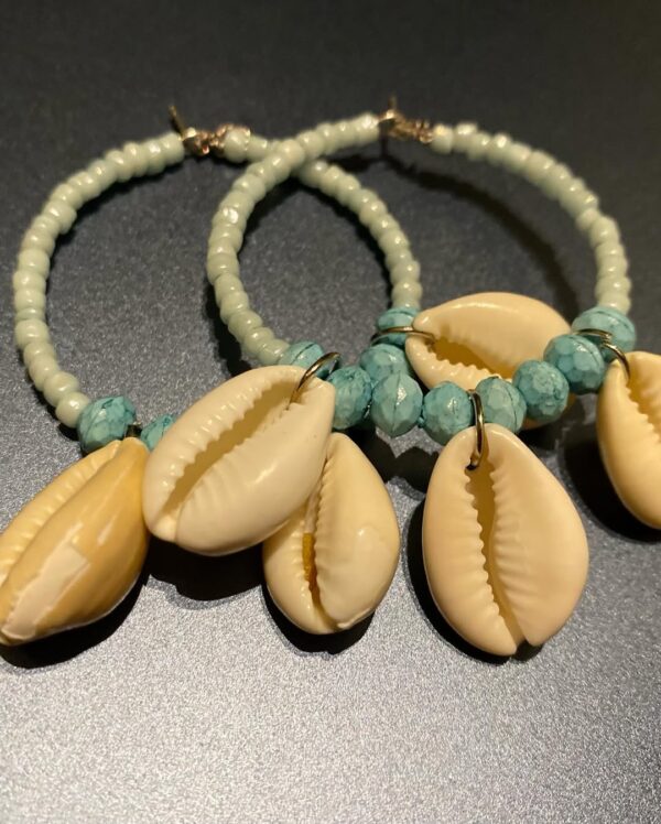 Beaded & Shell Navratri Earrings - Image 5