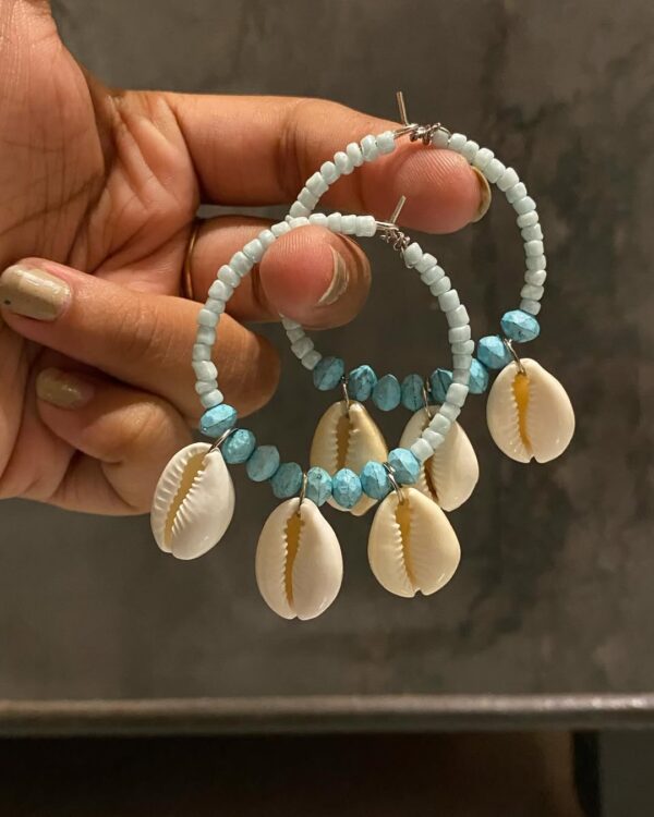 Beaded & Shell Navratri Earrings - Image 6