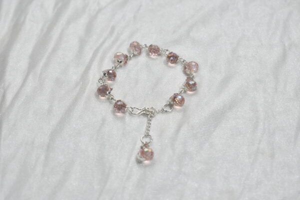 Pink Crystal Silver Chain Bracelet 💗🔗✨