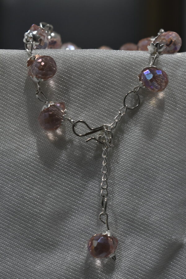 Pink Crystal Silver Chain Bracelet 💗🔗✨