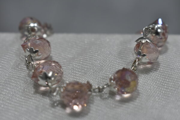 Pink Crystal Silver Chain Bracelet 💗🔗✨